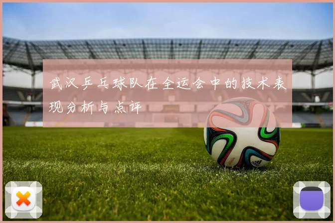 武汉乒乓球队在全运会中的技术表现分析与点评